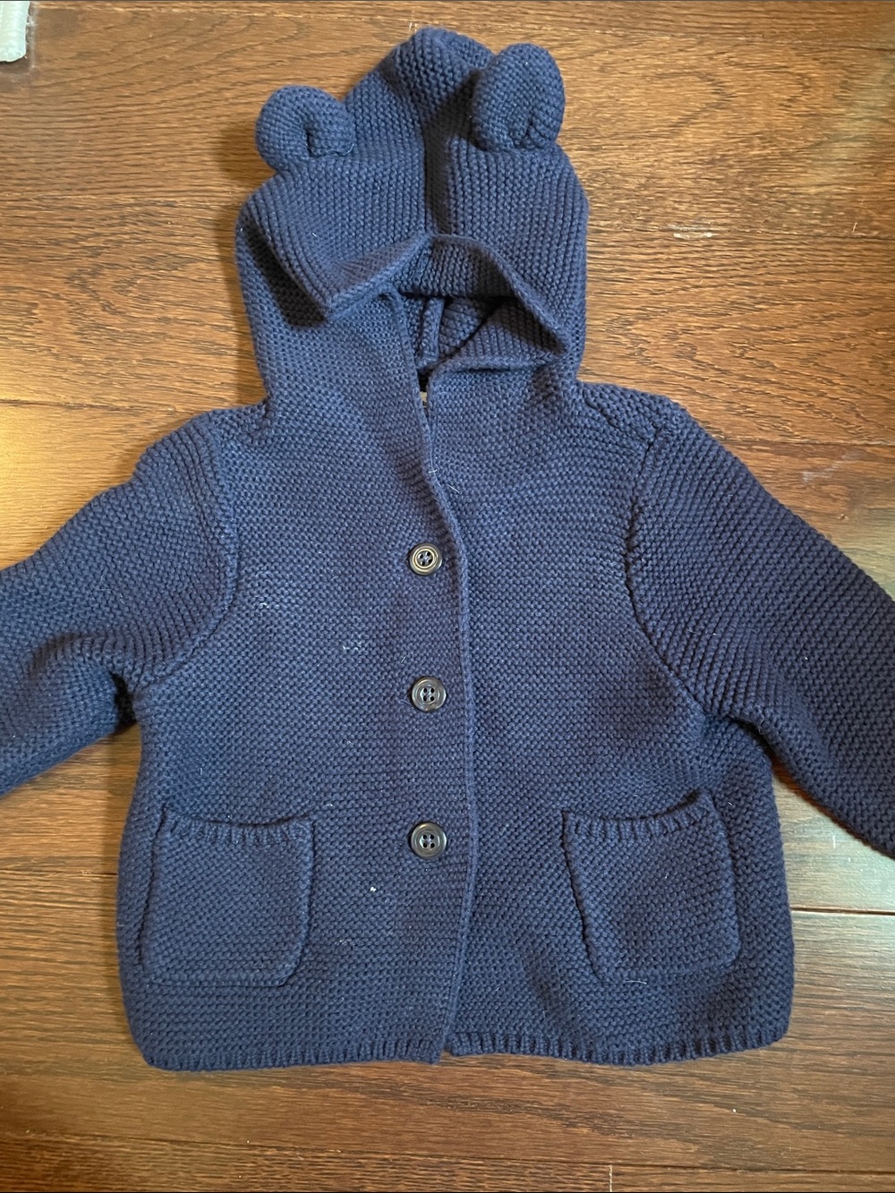 Baby GAP Navy Knit Baby Hoodie with Ears